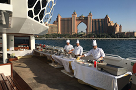 Chef serving food
