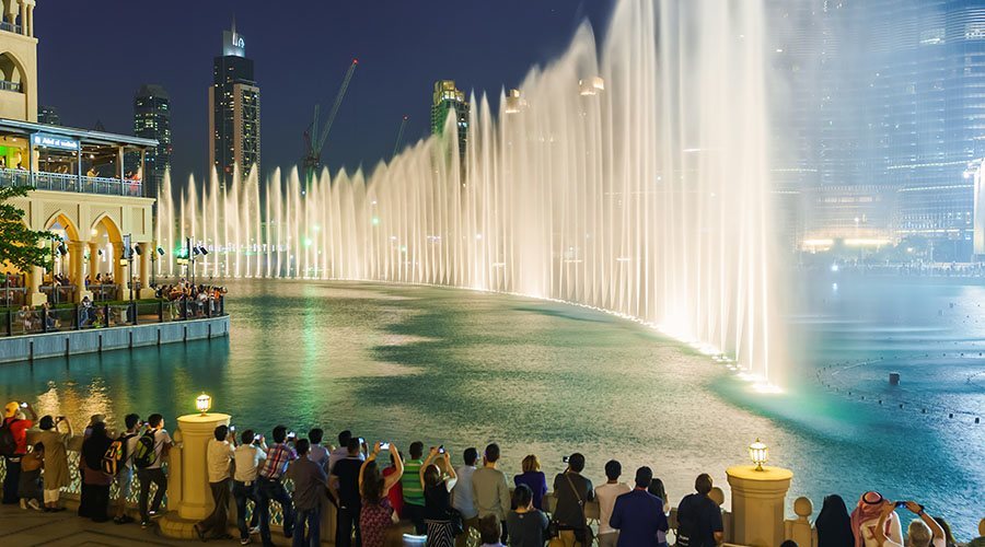 Dubai Fountain Lake Ride from Abu Dhabi
