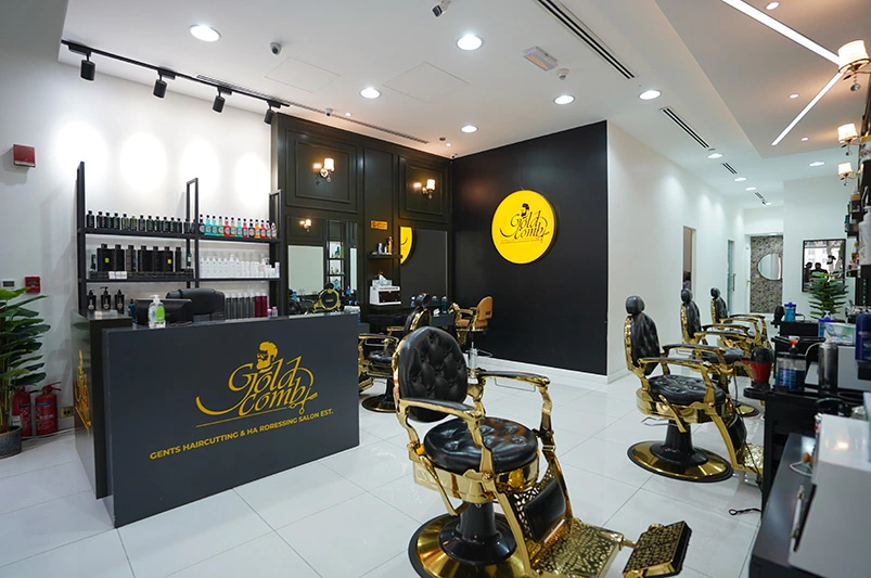 Men's Hair Salon Men's Grooming Barber Shop Dubai Gold Comb Salon