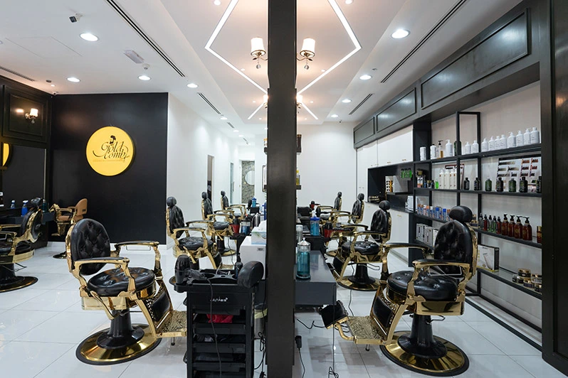 Men's Hair Salon Men's Grooming Barber Shop Dubai Gold Comb Salon
