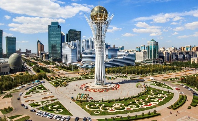 Huge tower around buildings